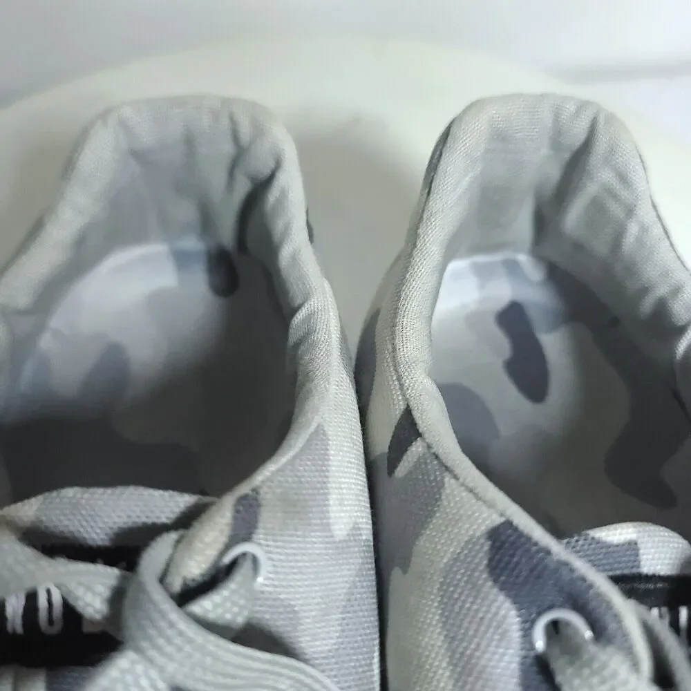 NOBULL Camo Canvas Trainers Women's Size 8.5 Gray Black White Sneakers Shoes